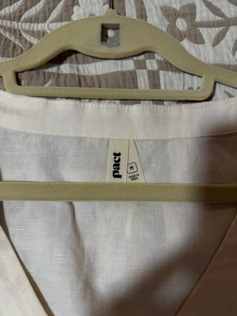 Pact organic cotton Cream Sleeveless Button-Front Midi Dress - Picture 5 of 8